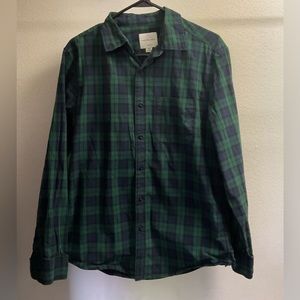 American Eagle blue and green plaid button down